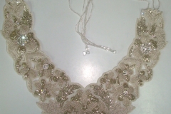 silver-beading-embroidery Hand Embroidered Fabrics,  Hand Embroidered Bridal Wear,   Hand Beadings bridal wear,
